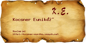 Kocsner Euniké névjegykártya